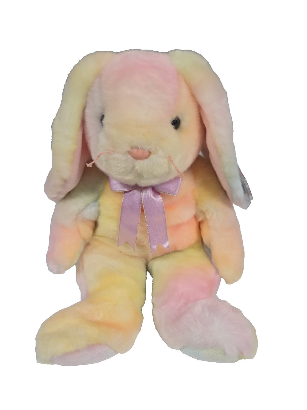 Ty Beanie Buddy Vintage 1999 Hippie The Ty Dye Bunny Rabbit Yellow 14 Inch